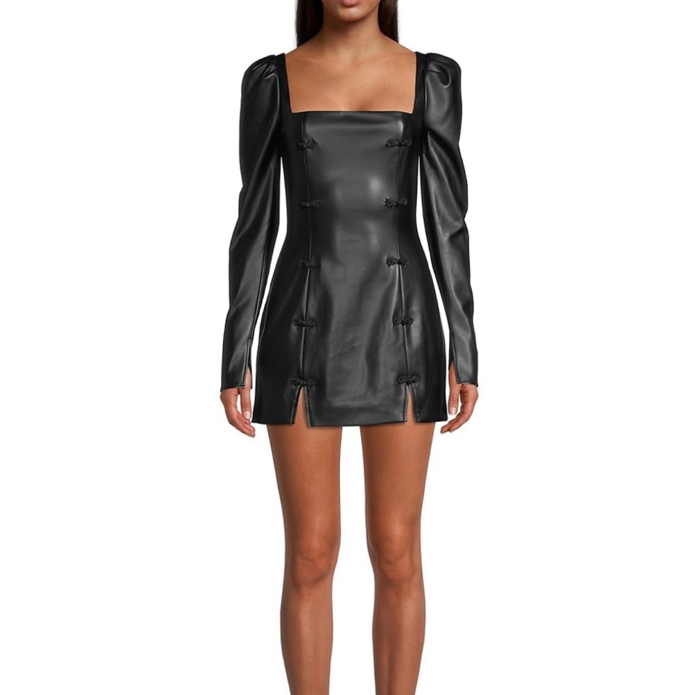 Sau Lee Leather Mini Dress